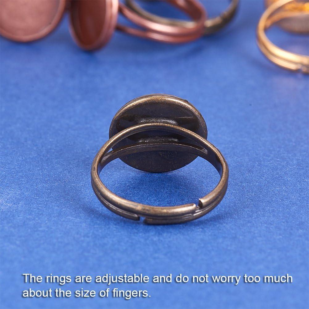 Anillos Ajustables PH PandaHall 40pcs 17mm con Bandeja 12mm