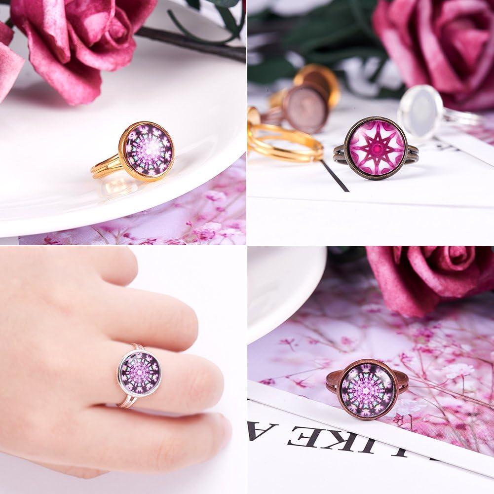 Anillos Ajustables PH PandaHall 40pcs 17mm con Bandeja 12mm