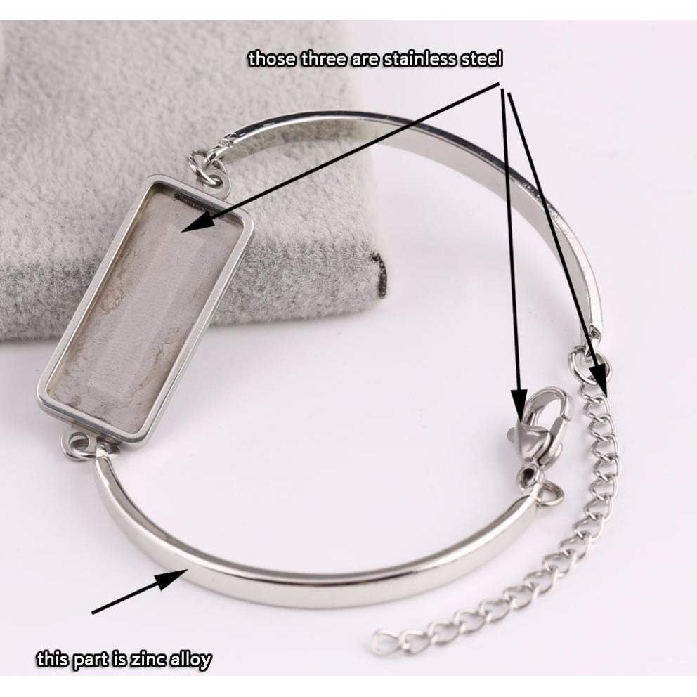 Base de Acero Inoxidable SHUNAE 5pcs 10x25mm para Joyería