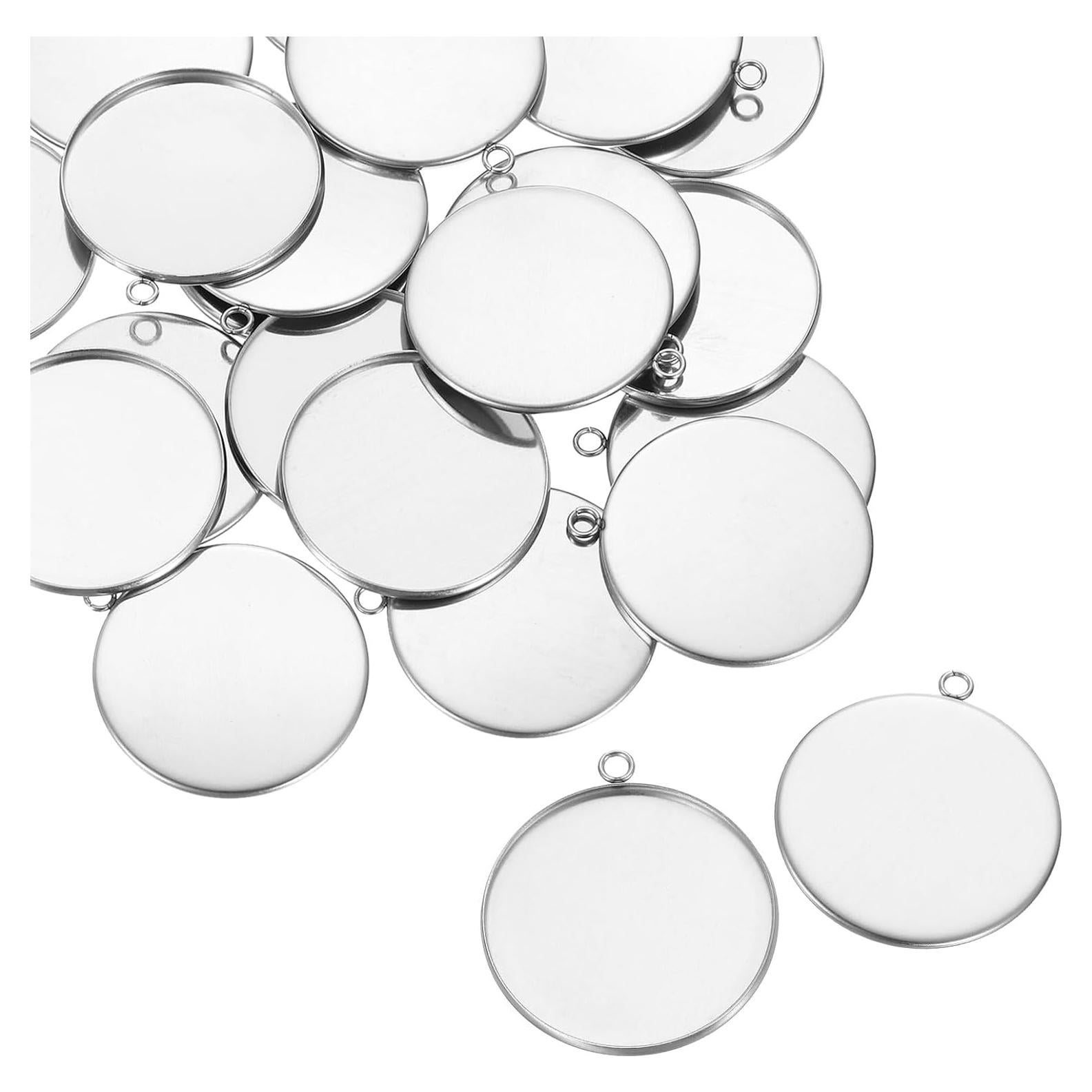 Bandejas de Colgante Redondas uxcell - 30 Piezas 30mm Acero Inoxidable