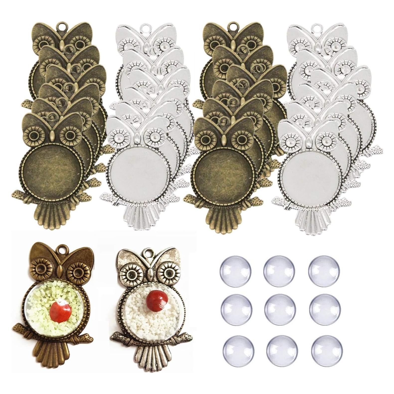 Kit de Bandejas para Colgantes Chris.W 48 Piezas con Cúpulas de Vidrio