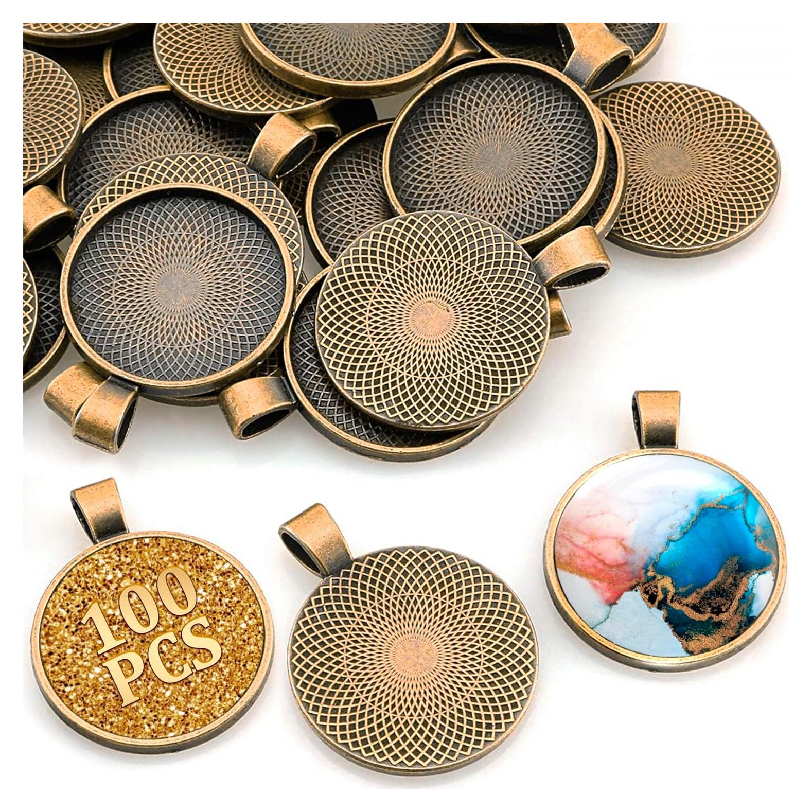 100 Colgantes para Joyería VIKROM en Blanco 27 mm