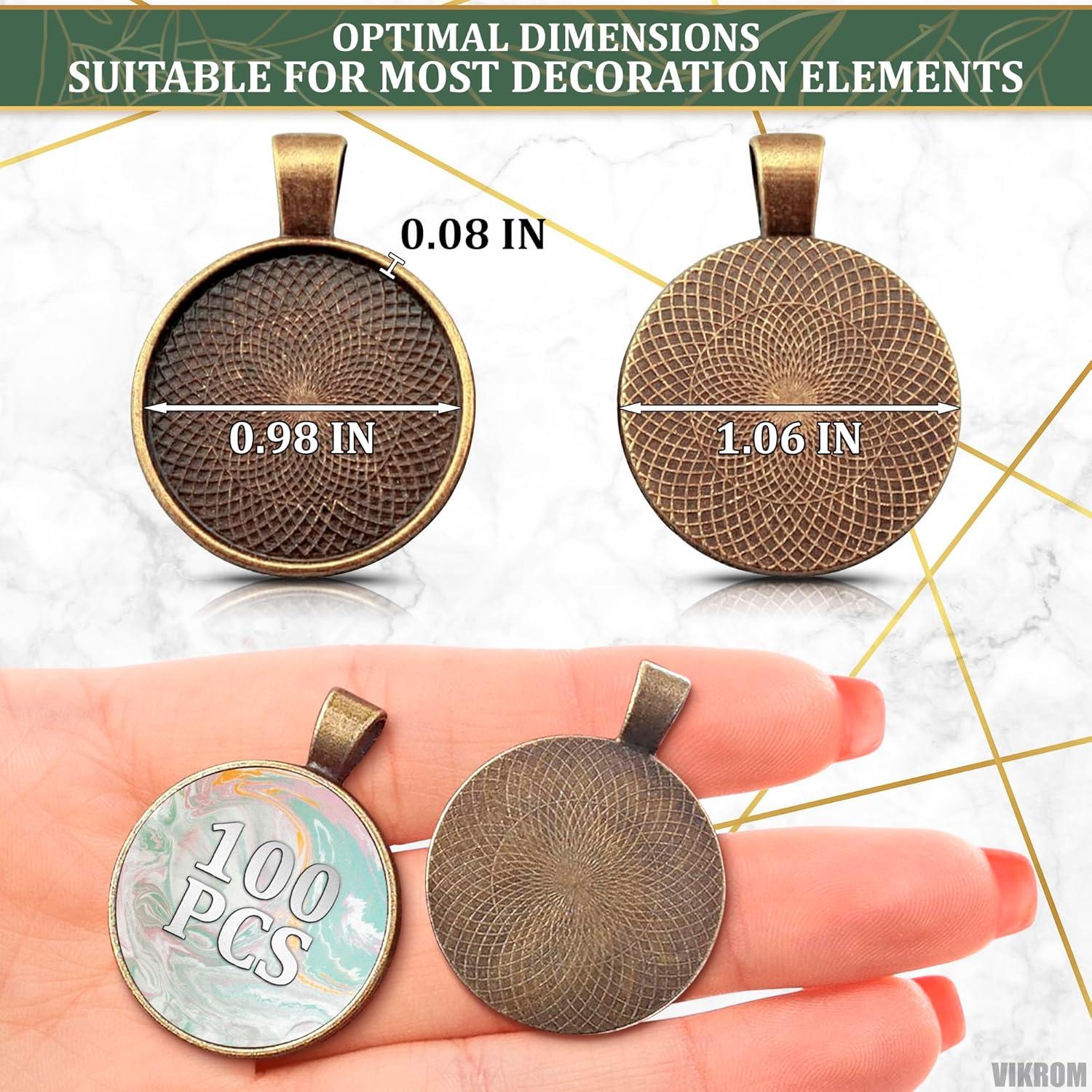 100 Colgantes para Joyería VIKROM en Blanco 27 mm