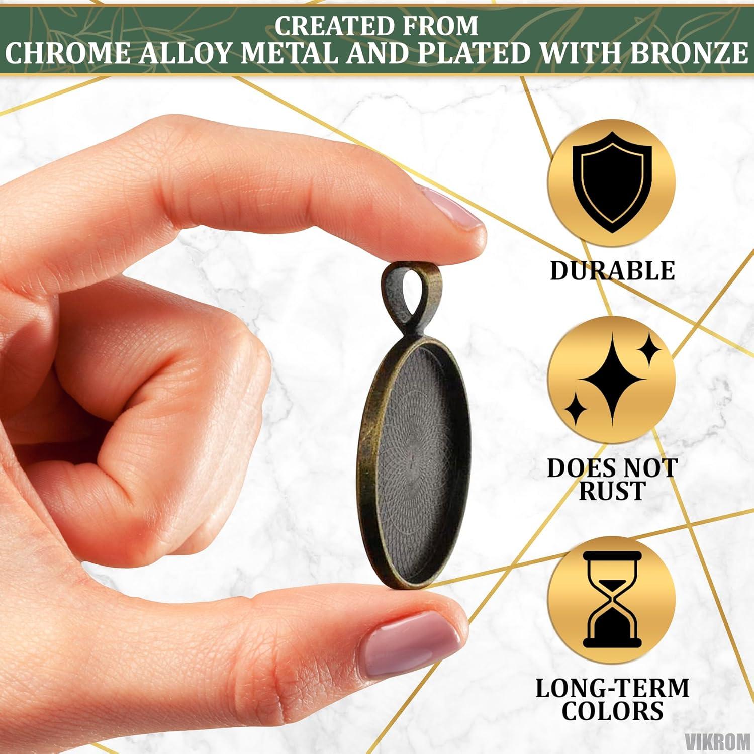 100 Colgantes para Joyería VIKROM en Blanco 27 mm