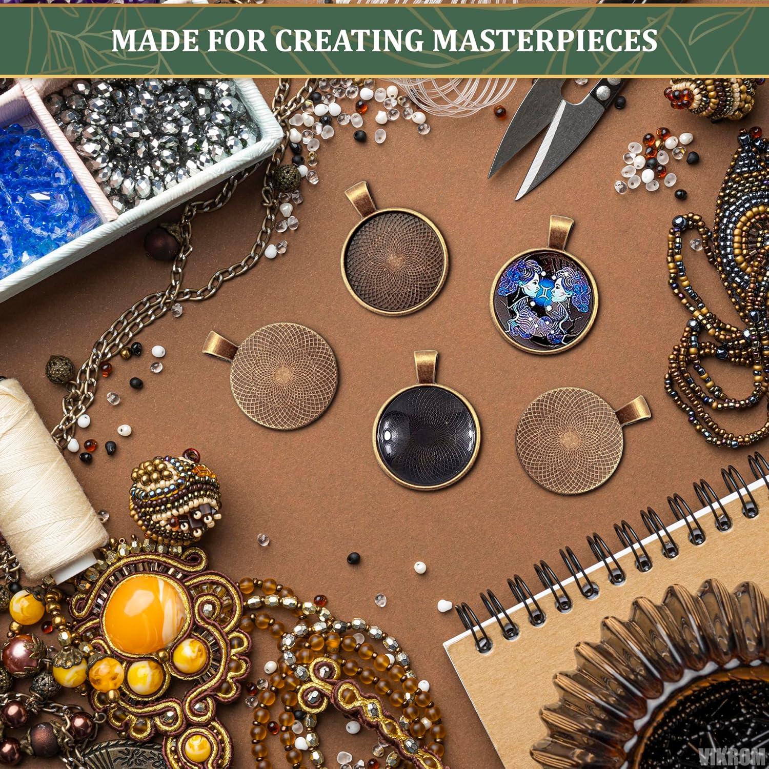 100 Colgantes para Joyería VIKROM en Blanco 27 mm