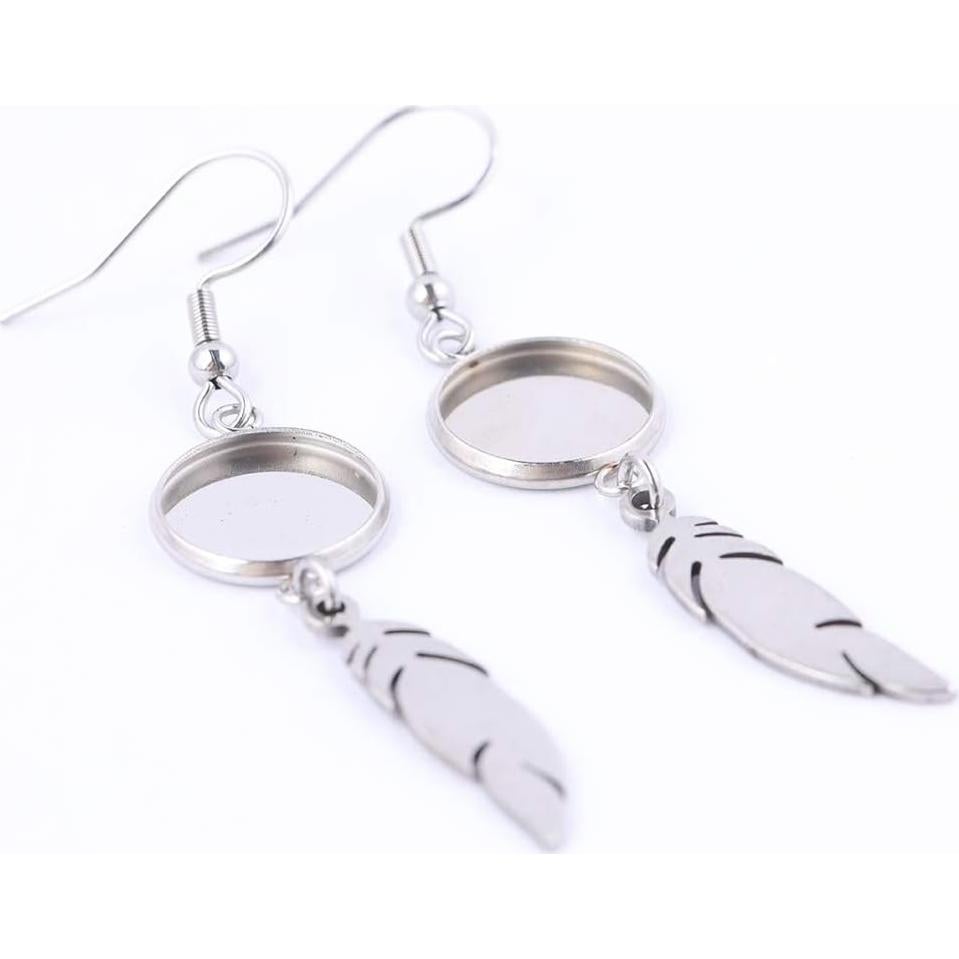 20 Bases de Pendientes de Acero Inoxidable 12mm Reidgaller