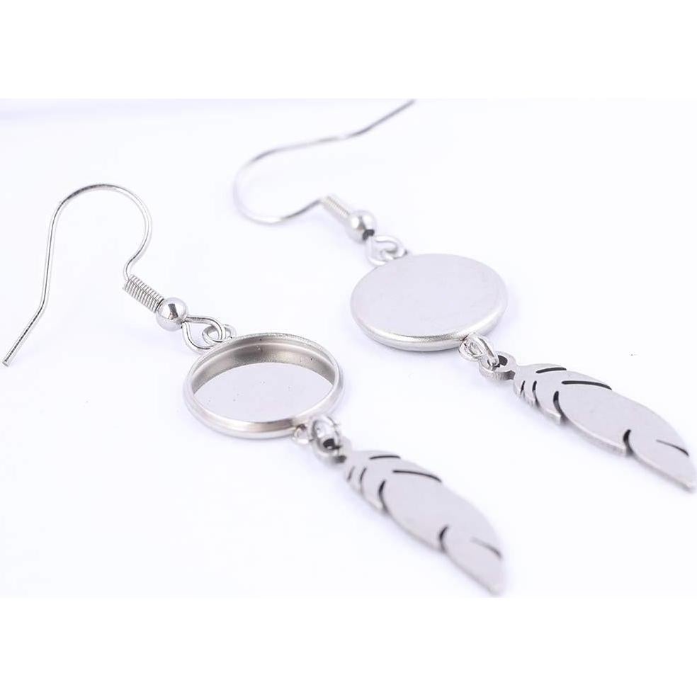 20 Bases de Pendientes de Acero Inoxidable 12mm Reidgaller