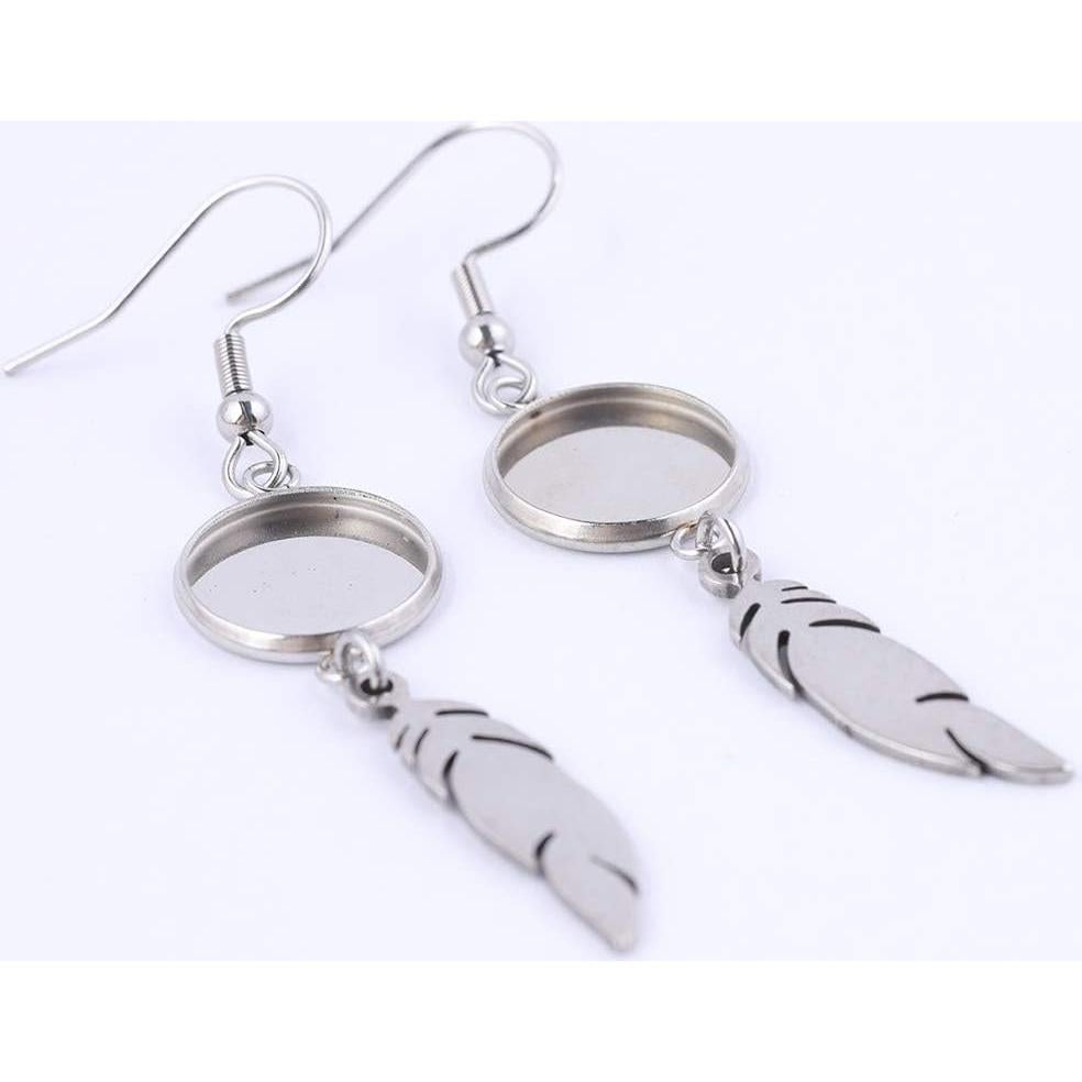 20 Bases de Pendientes de Acero Inoxidable 12mm Reidgaller