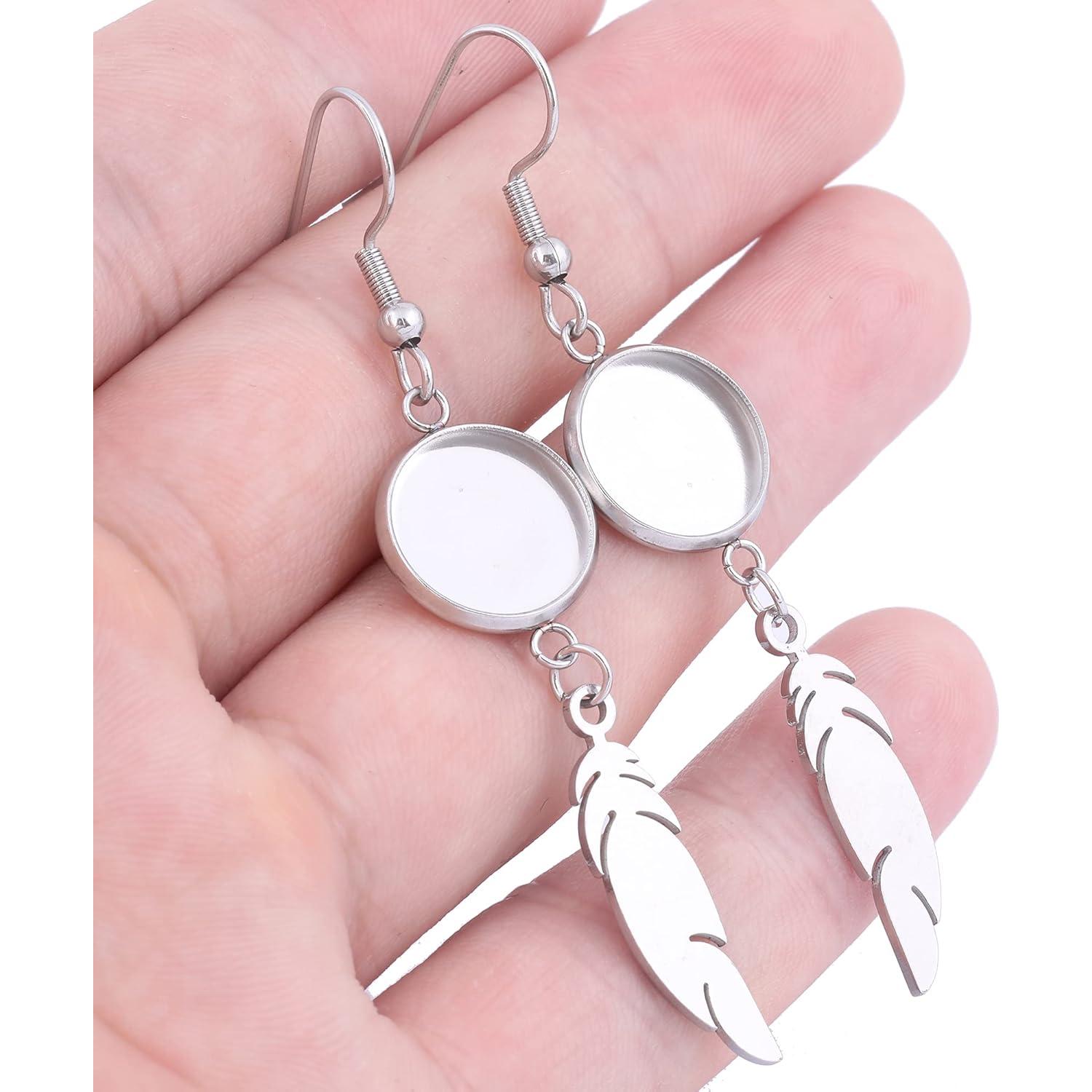 20 Bases de Pendientes de Acero Inoxidable 12mm Reidgaller