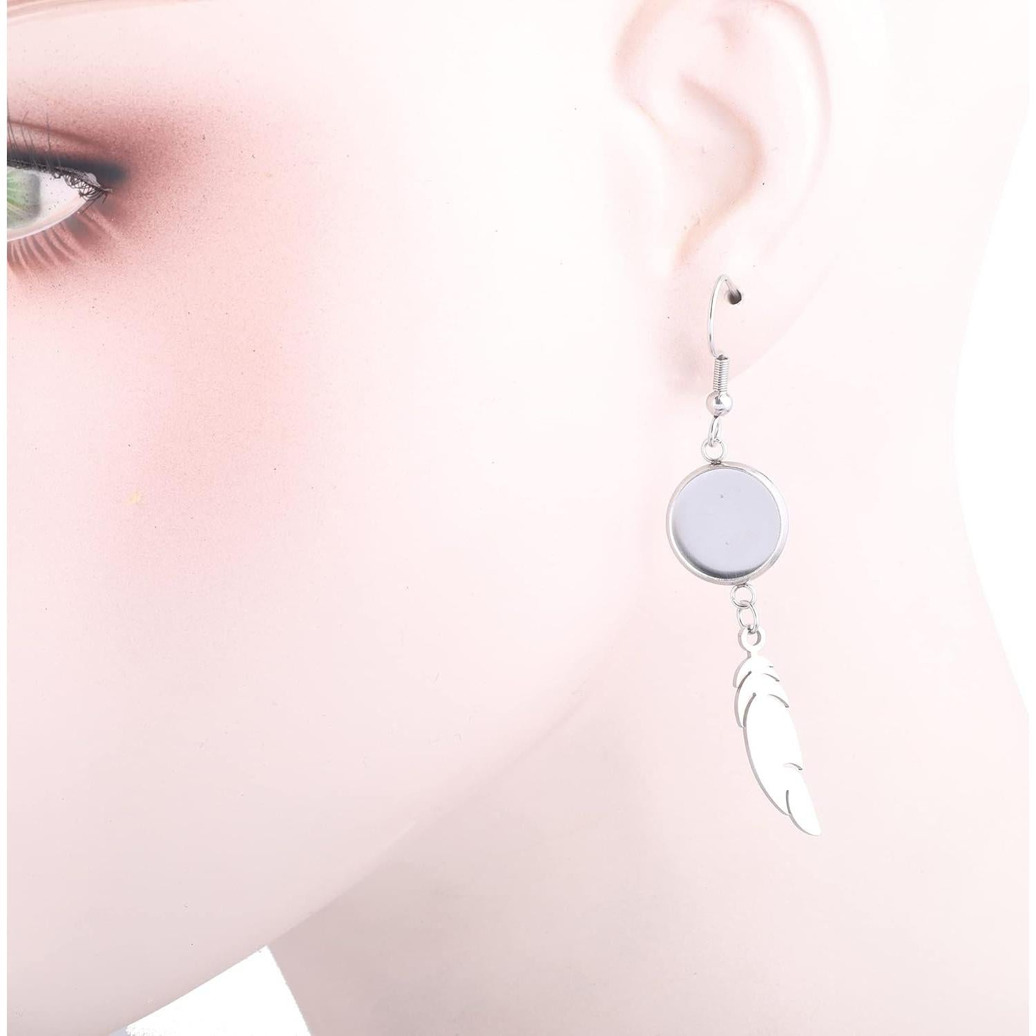 20 Bases de Pendientes de Acero Inoxidable 12mm Reidgaller