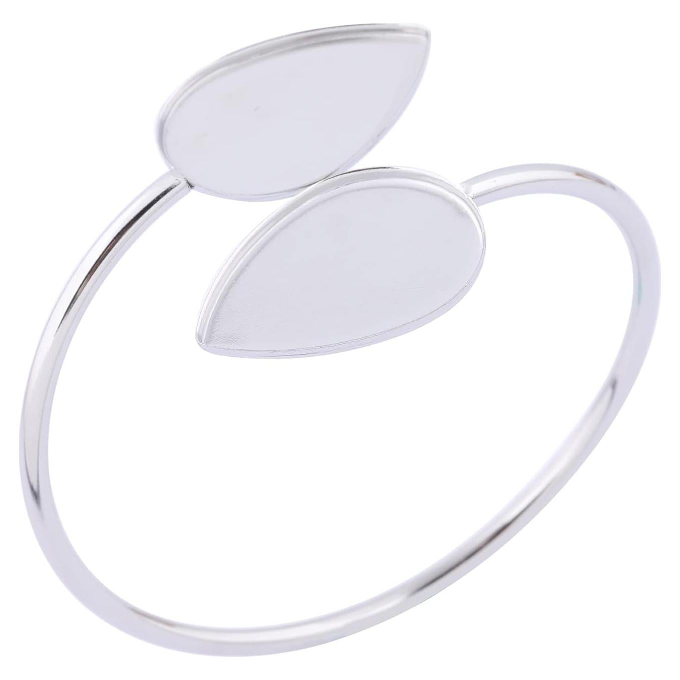 5 Piezas Base de Pulsera Ajustable Reidgaller Acero Inoxidable 18x25mm