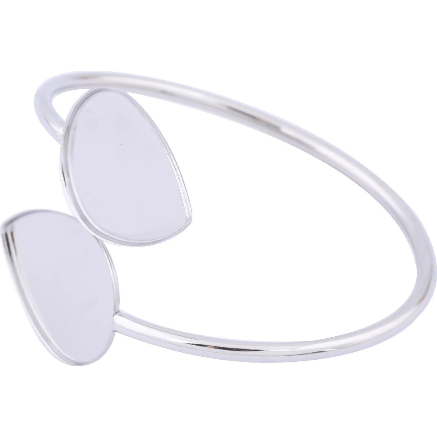 5 Piezas Base de Pulsera Ajustable Reidgaller Acero Inoxidable 18x25mm