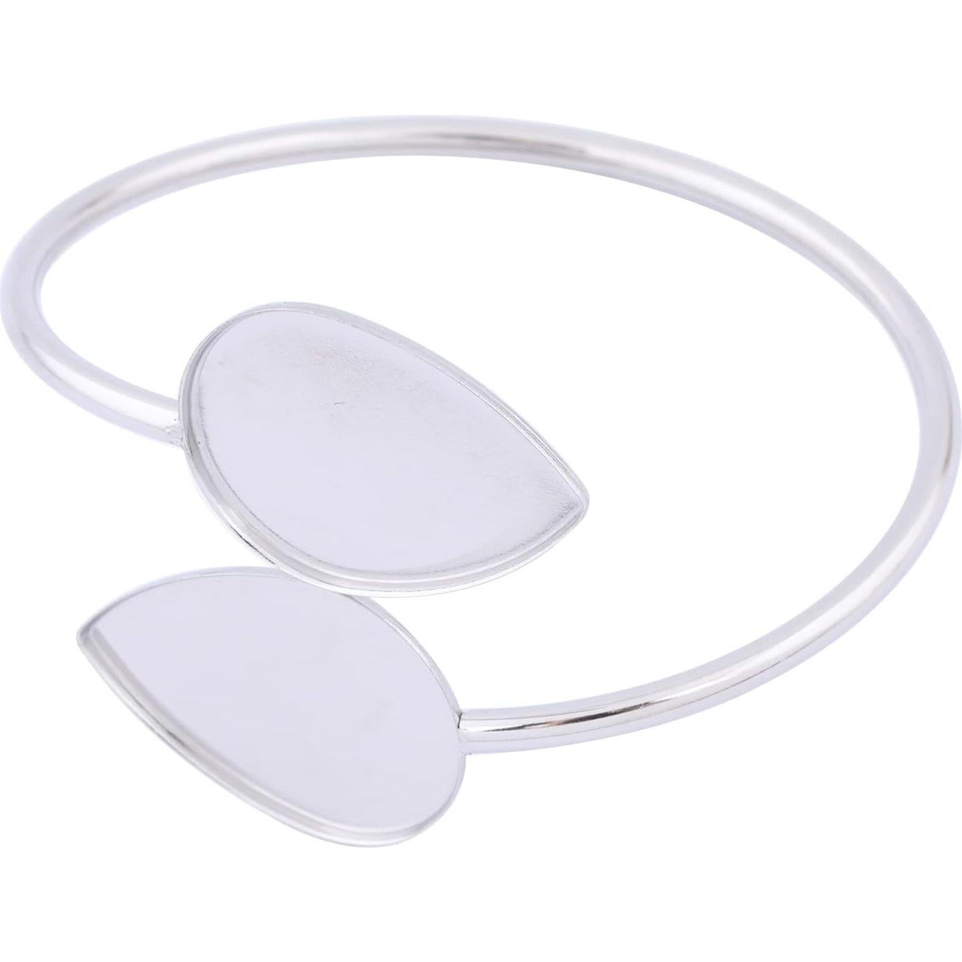 5 Piezas Base de Pulsera Ajustable Reidgaller Acero Inoxidable 18x25mm