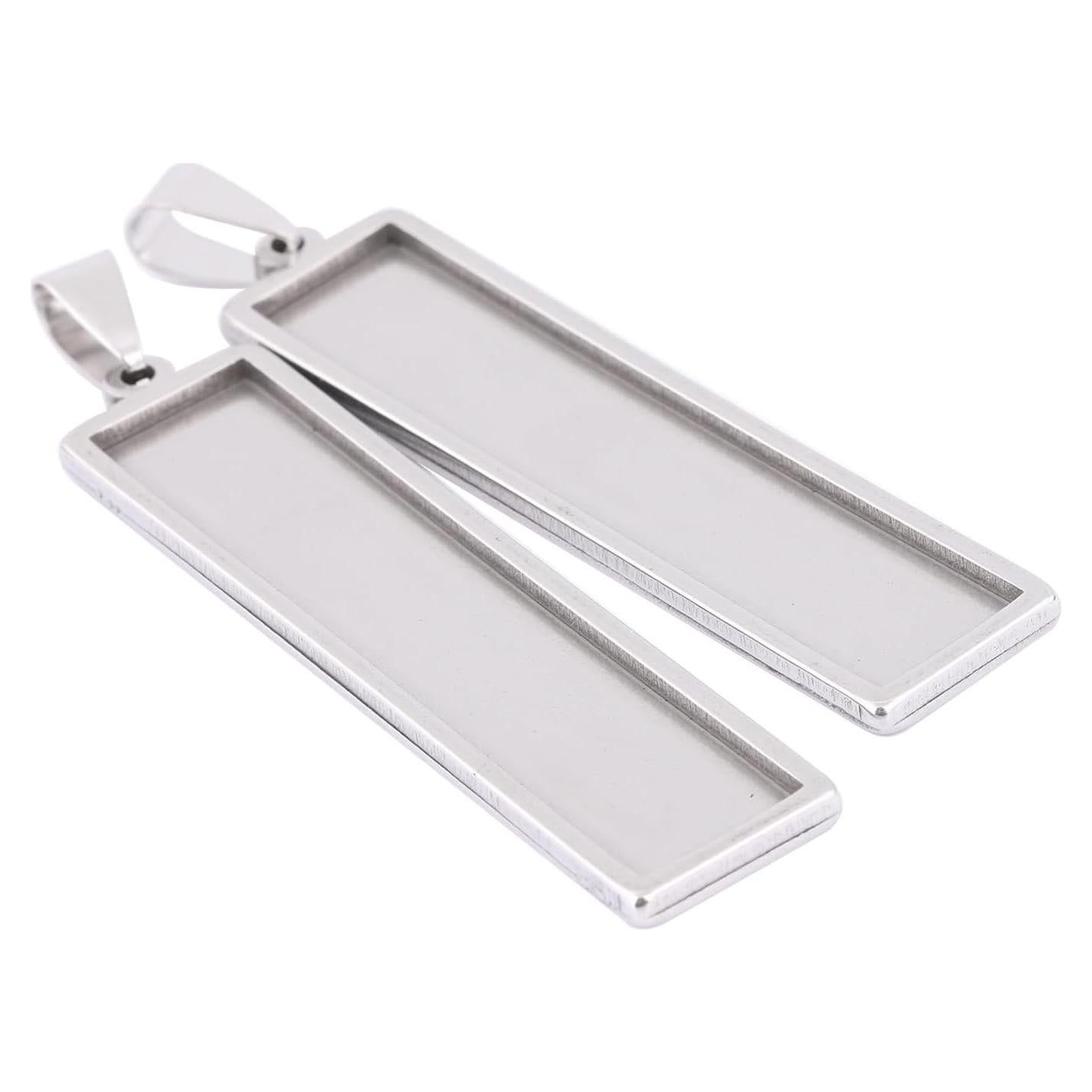 10 Bandejas de Cabochón Rectangulares Reidgaller 10x50mm