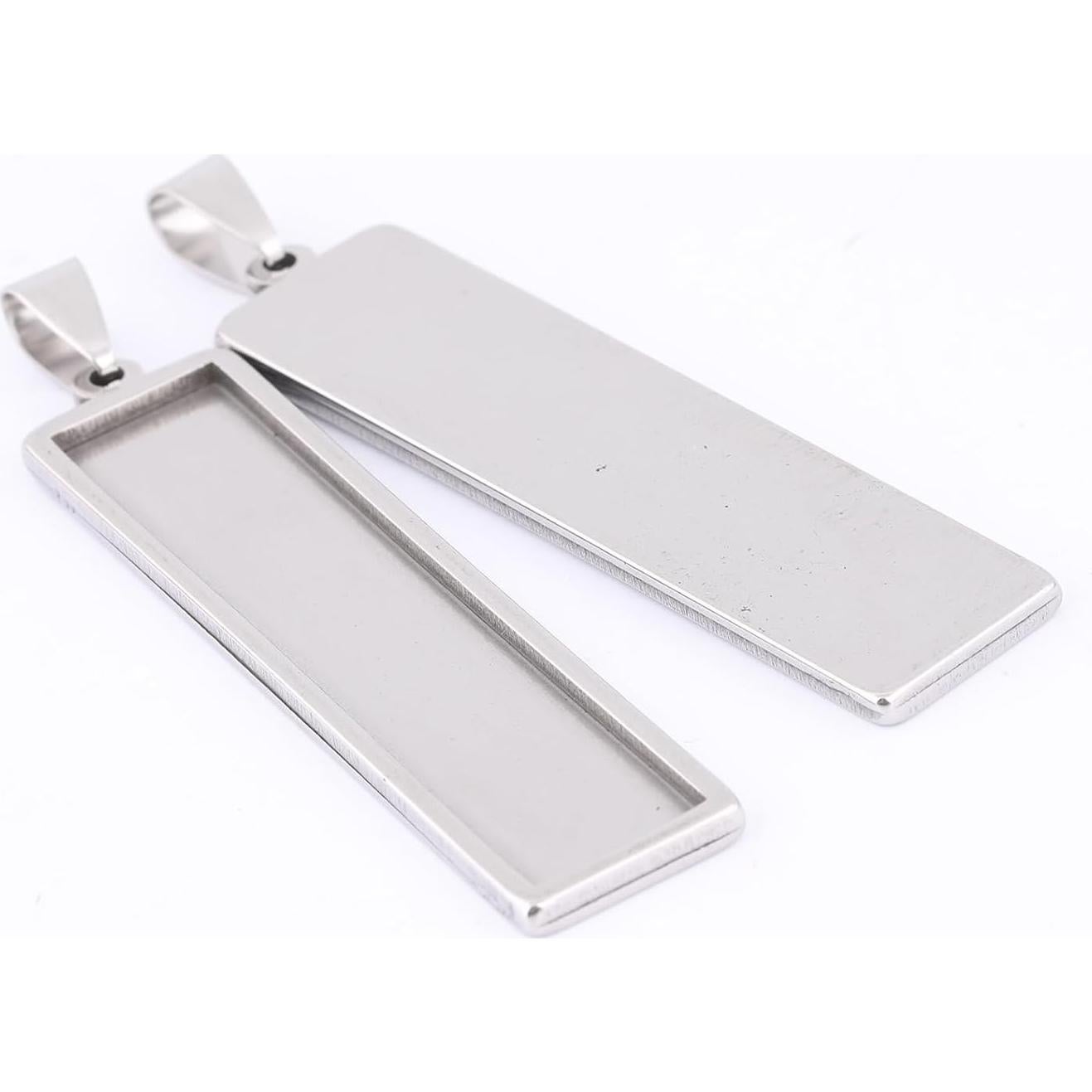 10 Bandejas de Cabochón Rectangulares Reidgaller 10x50mm