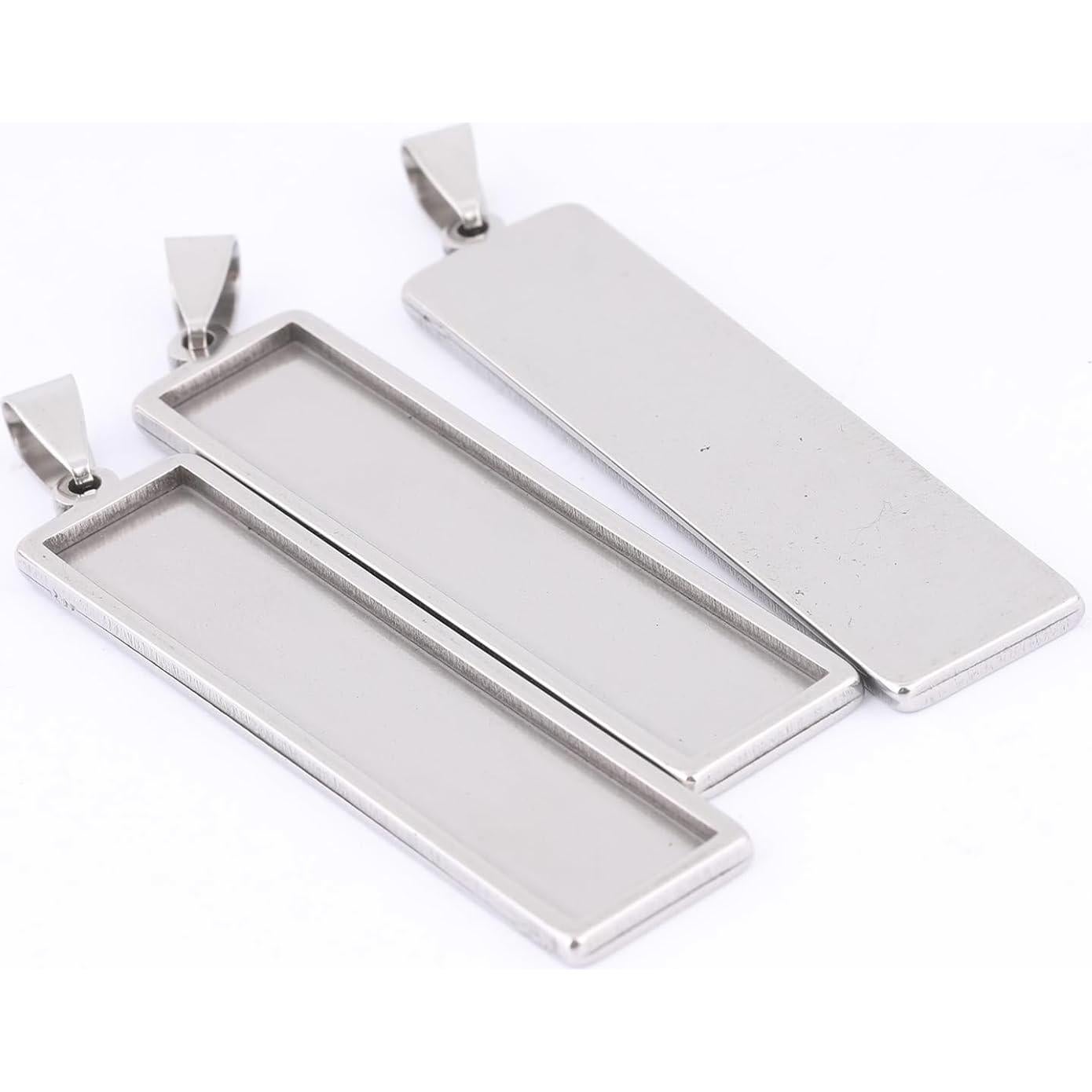 10 Bandejas de Cabochón Rectangulares Reidgaller 10x50mm