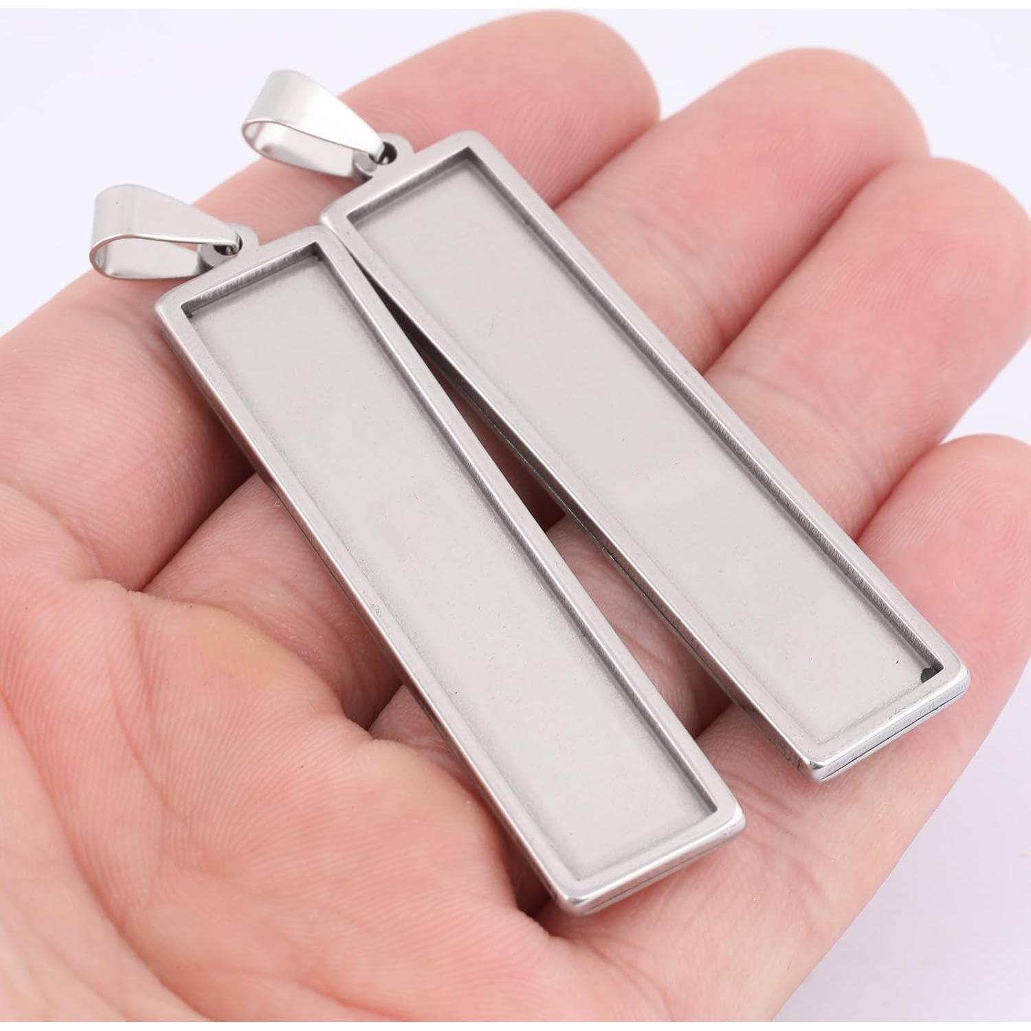 10 Bandejas de Cabochón Rectangulares Reidgaller 10x50mm