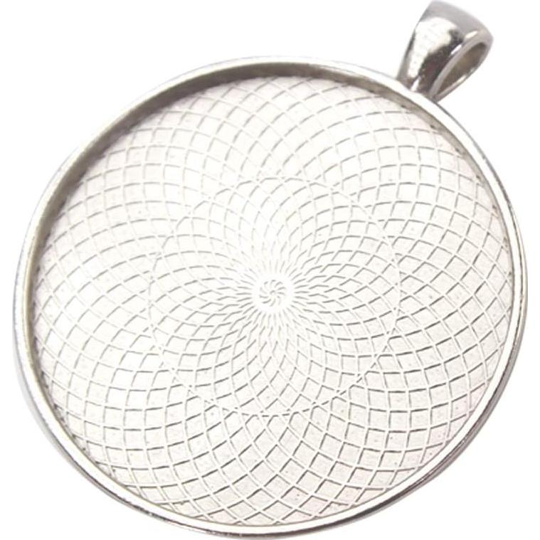 10 Piezas Base de Pendientes Redondos 40mm Plata Antigua SHUNAE