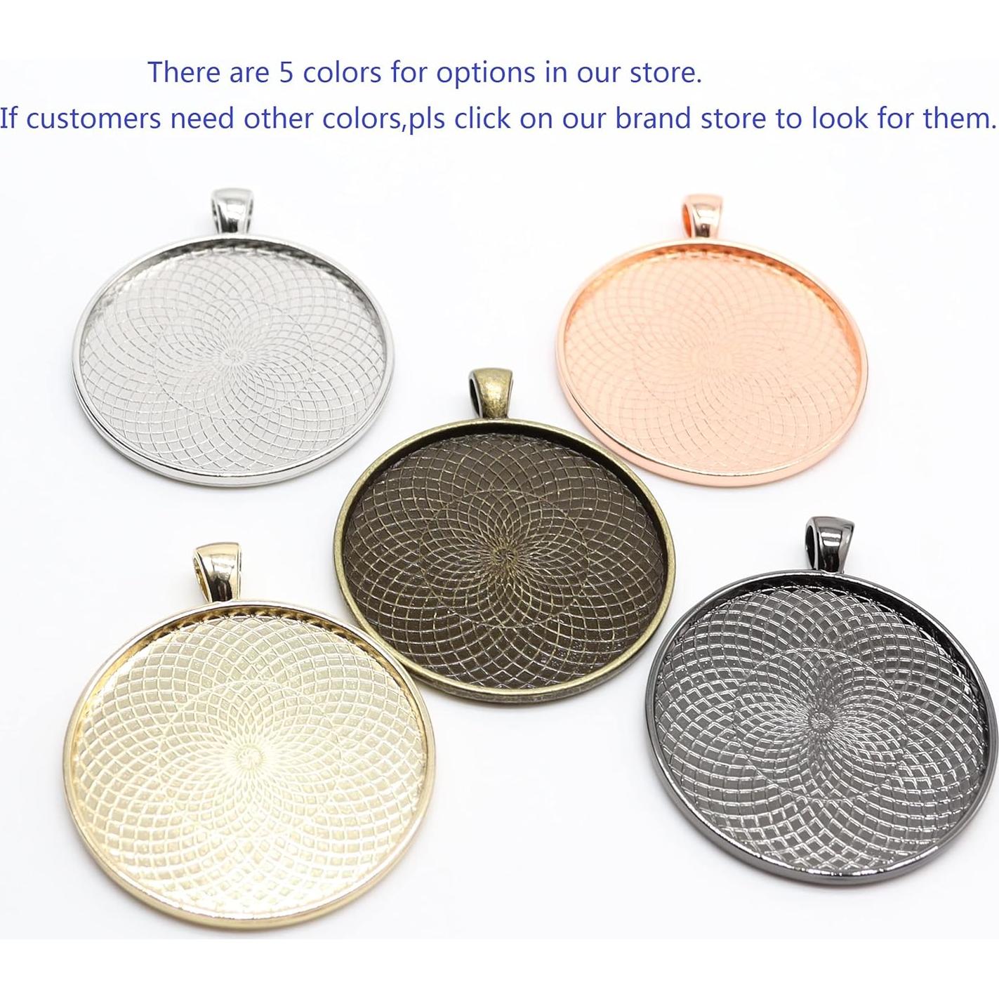 10 Piezas Base de Pendientes Redondos 40mm Plata Antigua SHUNAE