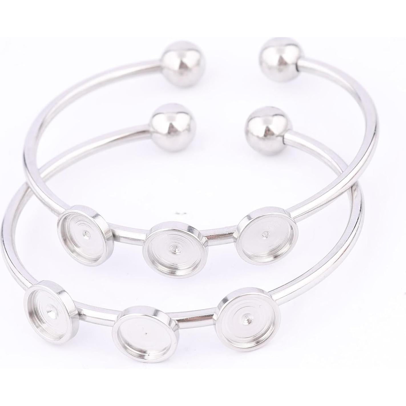 5 Piezas Base de Pulsera Ajustable Reidgaller 8mm Acero Inoxidable