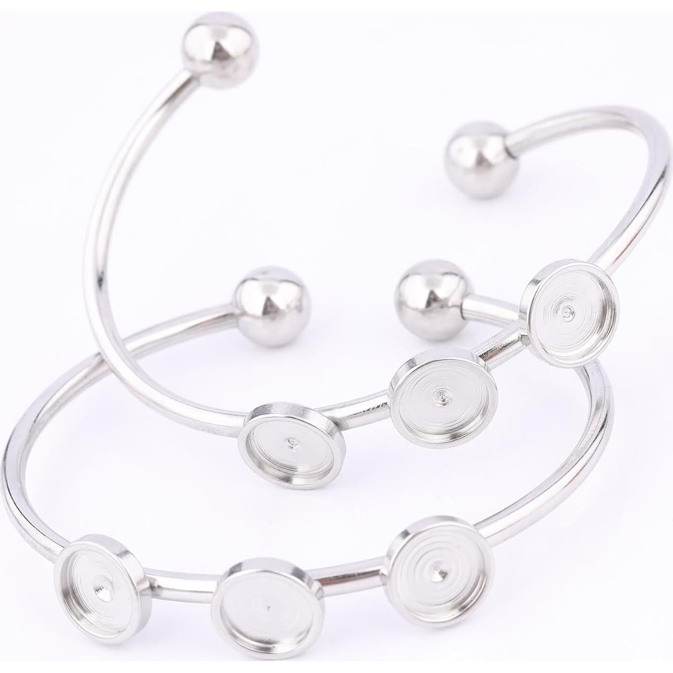 5 Piezas Base de Pulsera Ajustable Reidgaller 8mm Acero Inoxidable