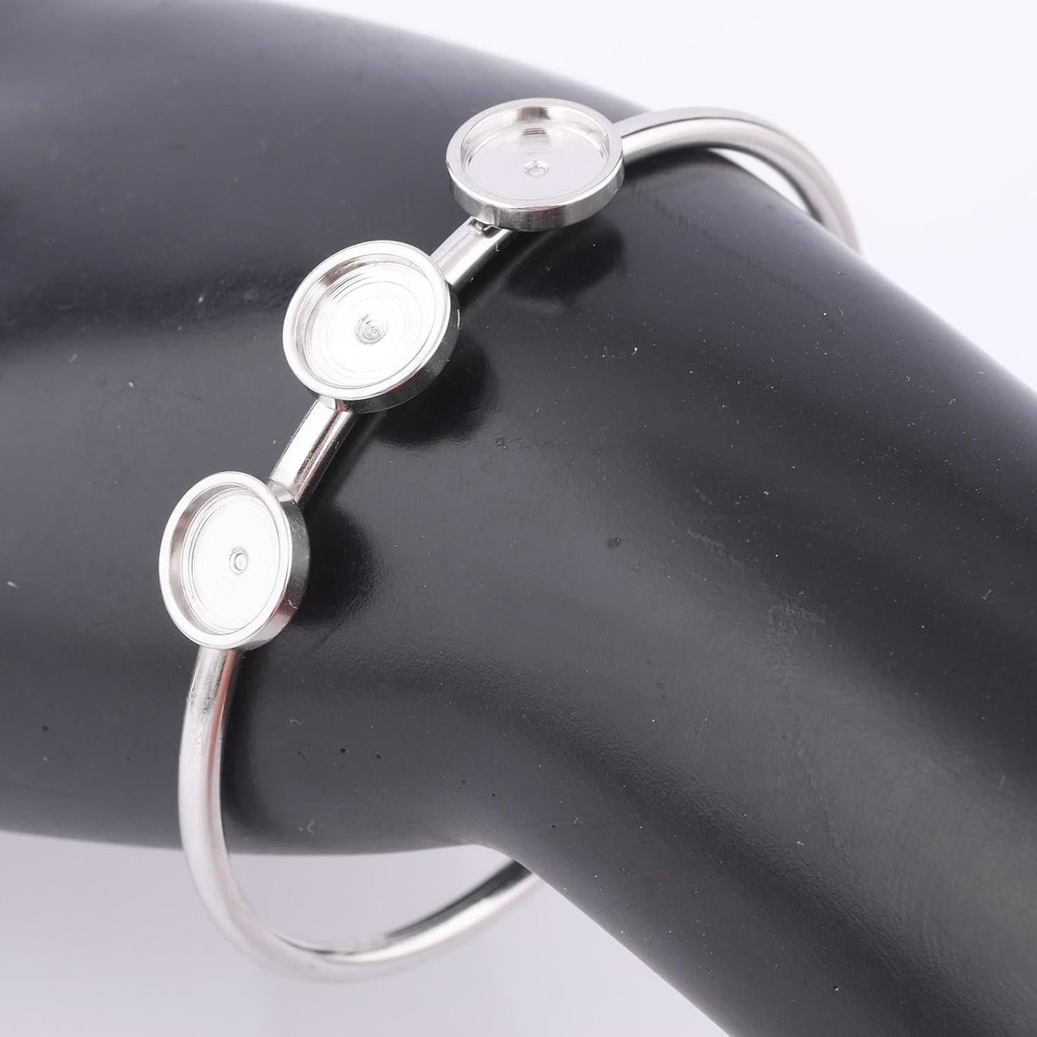 5 Piezas Base de Pulsera Ajustable Reidgaller 8mm Acero Inoxidable