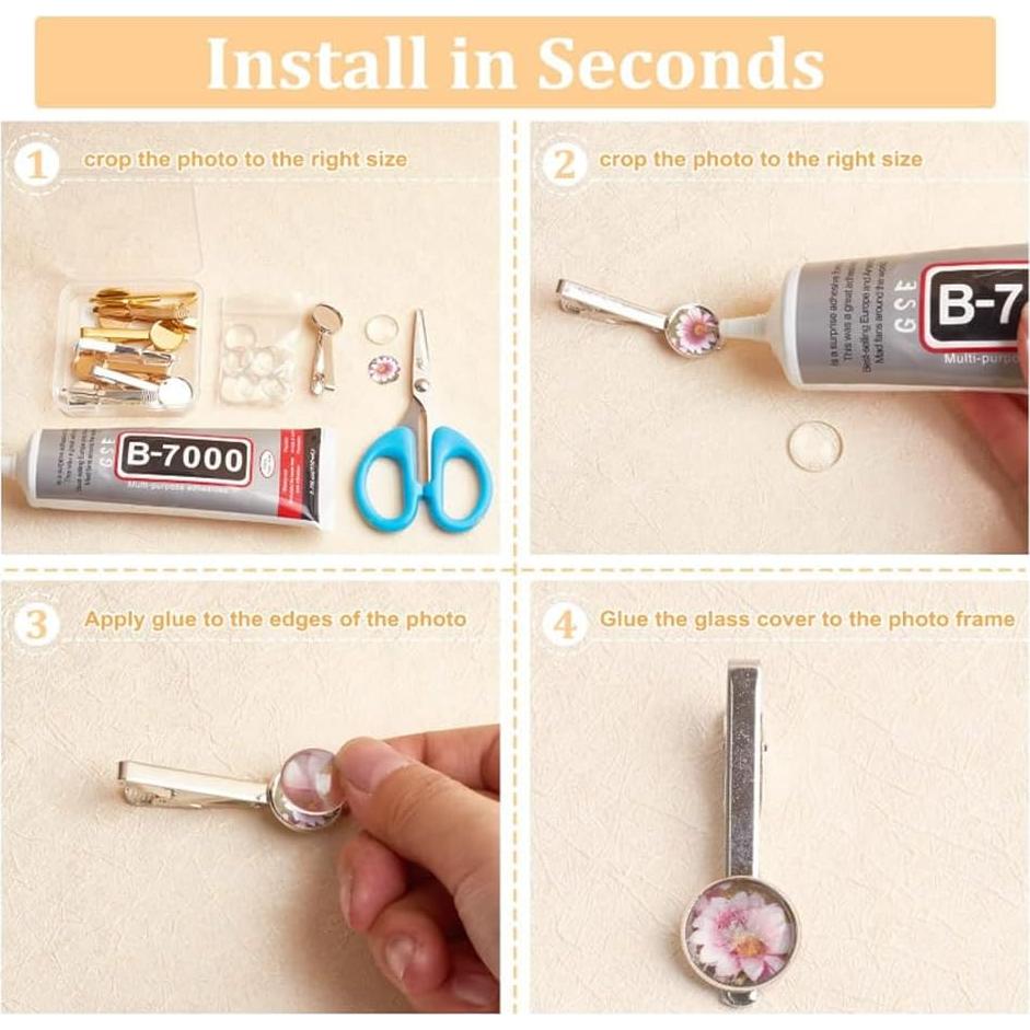 Kit de Clips de Corbata DIY GOMAKERER 8 Piezas Platino