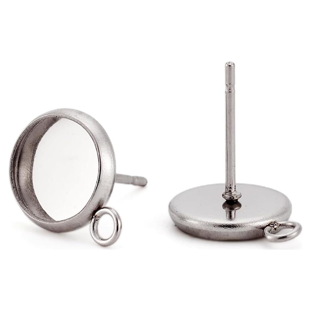 100 Piezas Aretes de Acero Inoxidable PH PandaHall 8mm