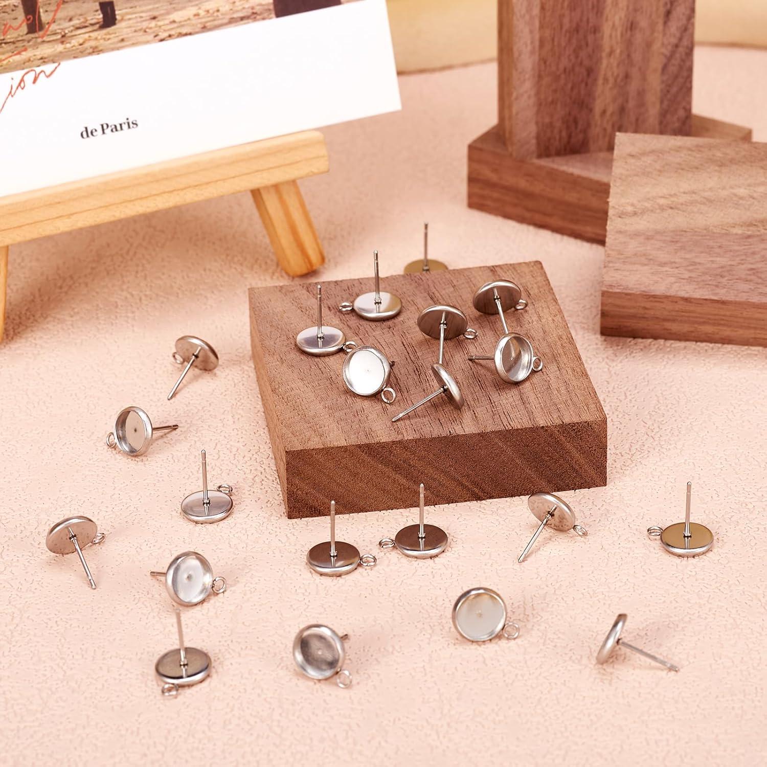 100 Piezas Aretes de Acero Inoxidable PH PandaHall 8mm