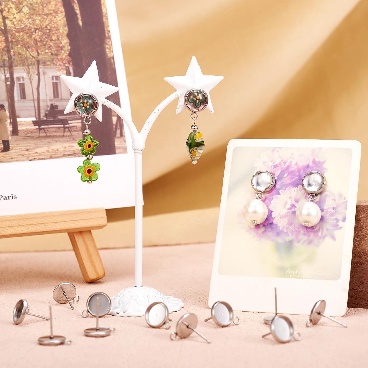 100 Piezas Aretes de Acero Inoxidable PH PandaHall 8mm