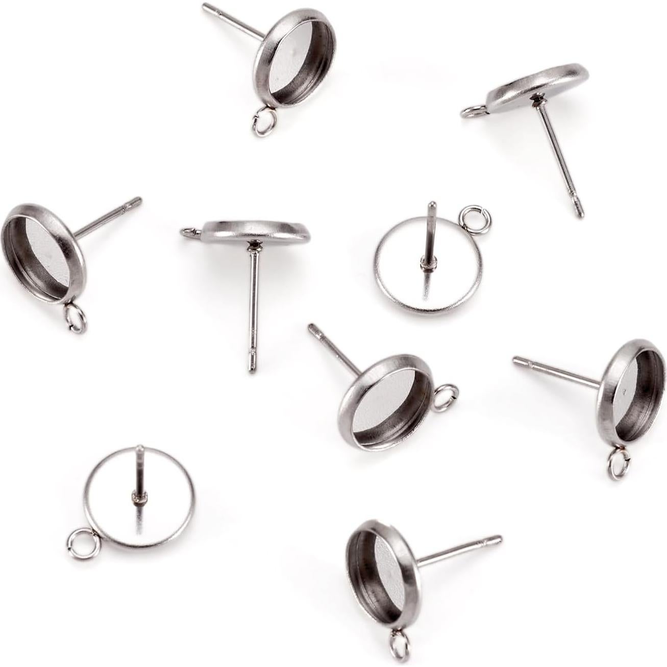 100 Piezas Aretes de Acero Inoxidable PH PandaHall 8mm