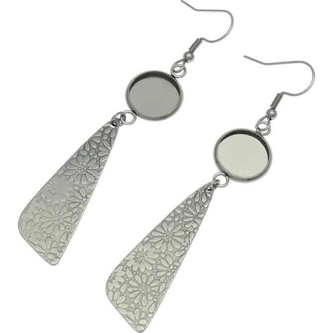 12 Piezas Pendientes DIY Acero Inoxidable 10mm con Borlas