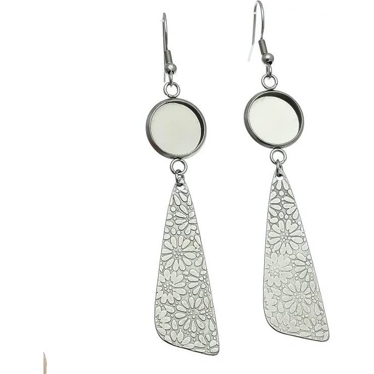 12 Piezas Pendientes DIY Acero Inoxidable 10mm con Borlas