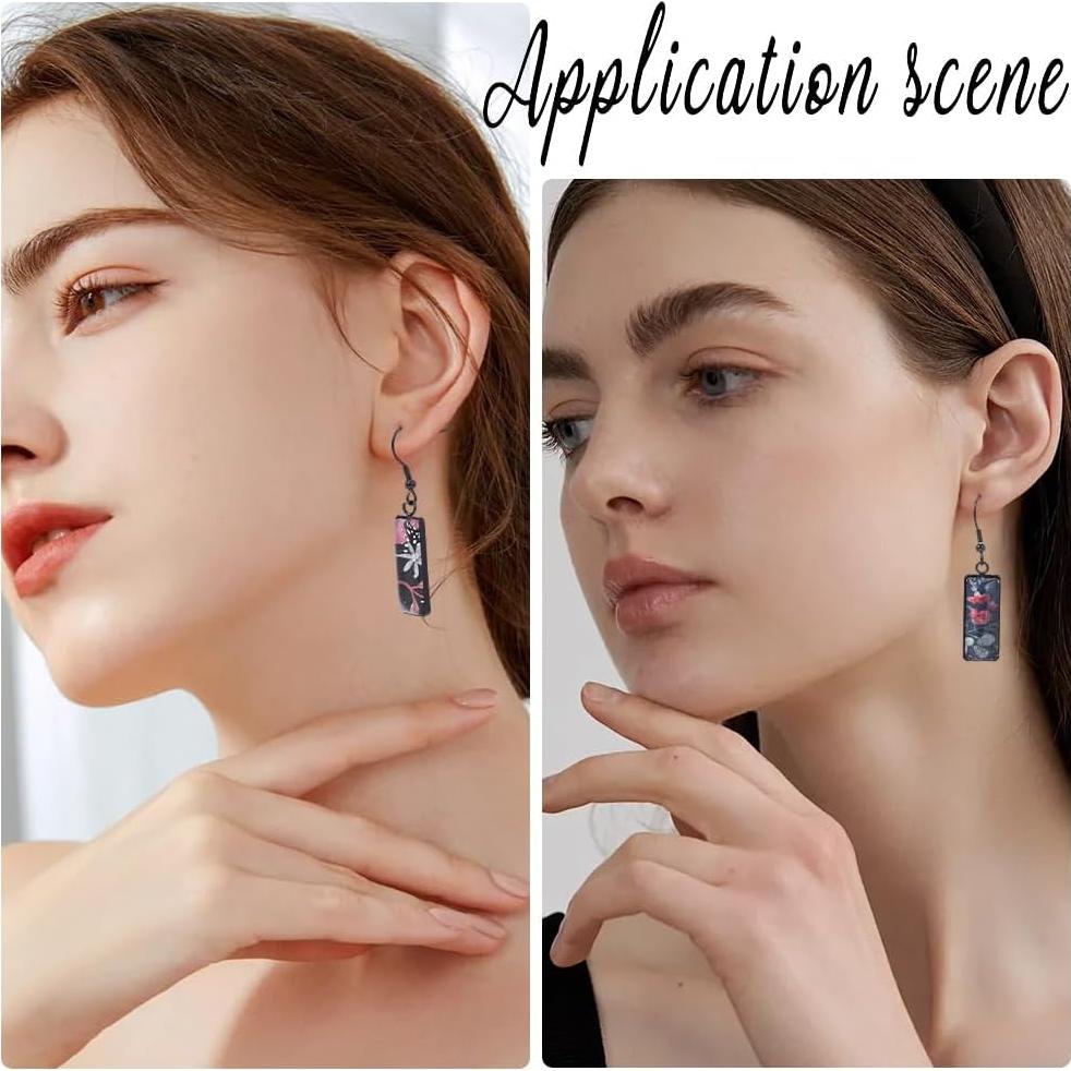 Kit 20 Aretes Bezel Negros SOFPLATE 10x25mm Joyería DIY