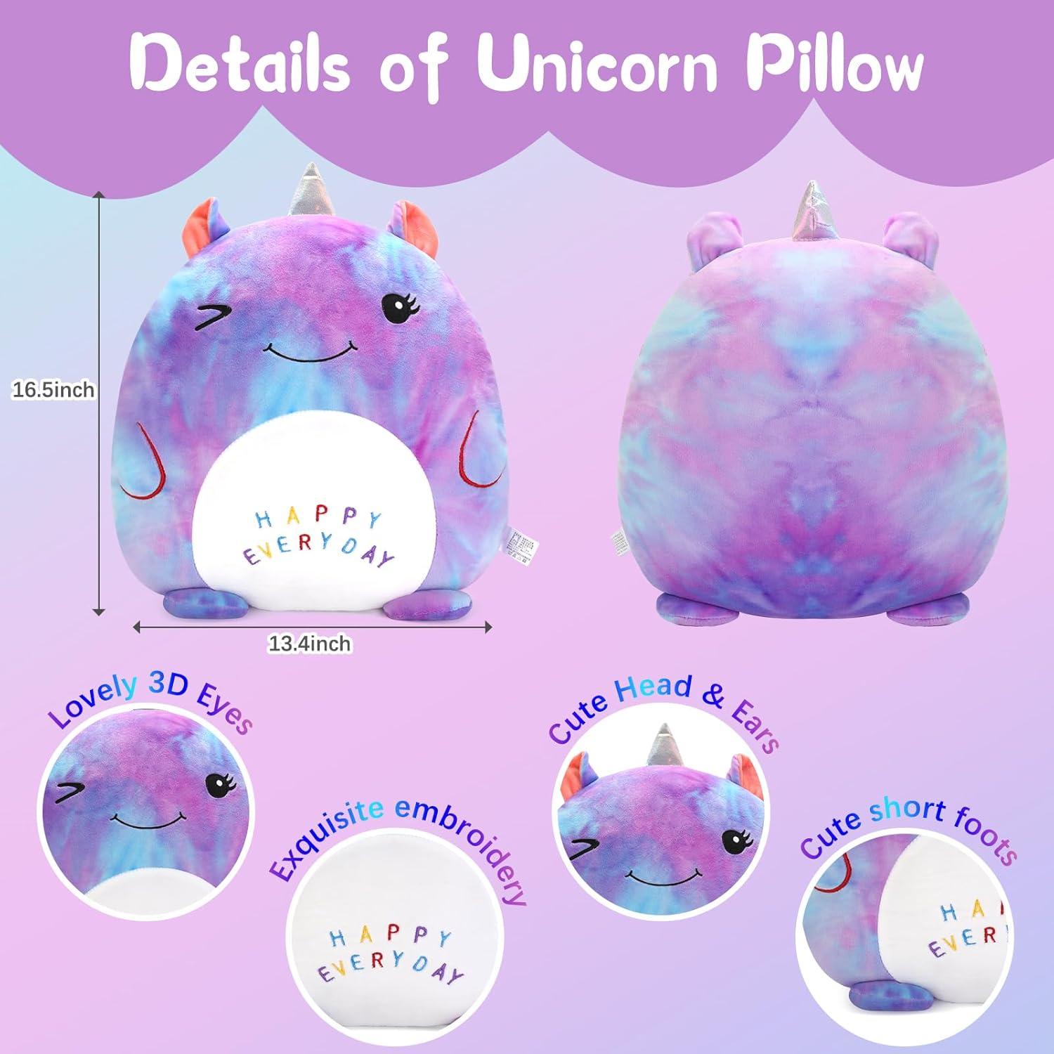 Almohada de Peluche Unicornio Jellydog 34x42 cm Multicolor