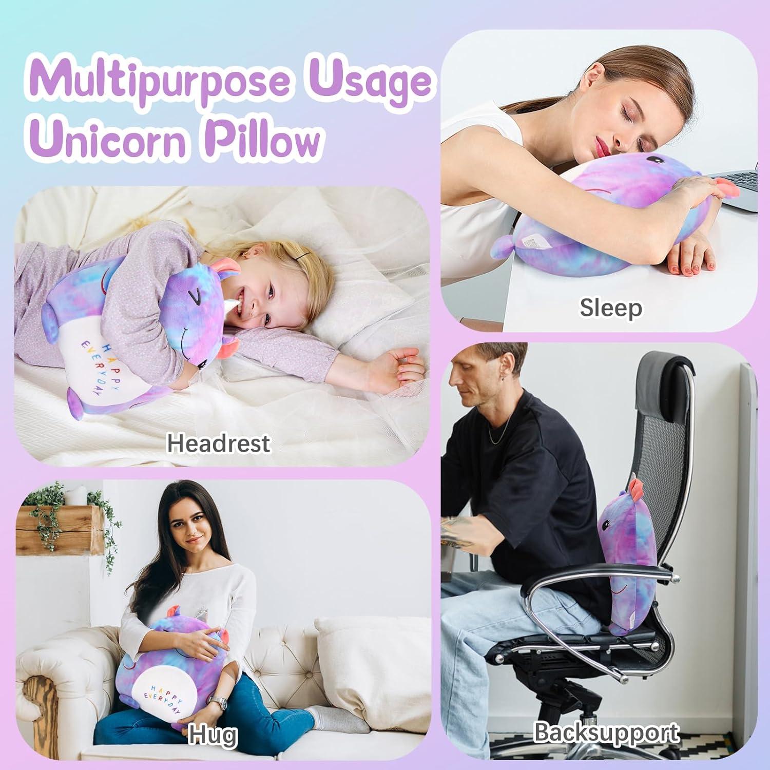 Almohada de Peluche Unicornio Jellydog 34x42 cm Multicolor