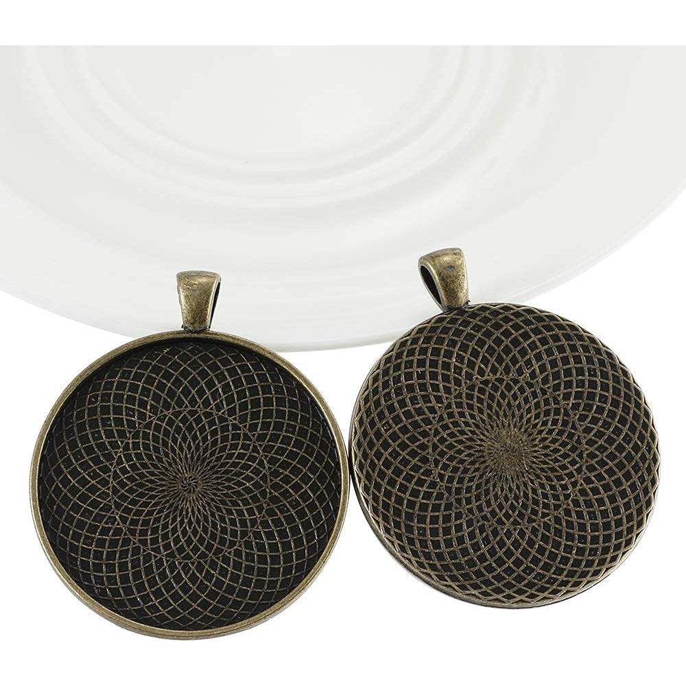 10 Piezas Base de Pendientes Redonda Bronce Antiguo SHUNAE