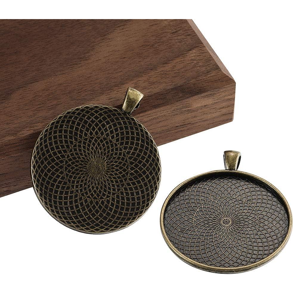 10 Piezas Base de Pendientes Redonda Bronce Antiguo SHUNAE