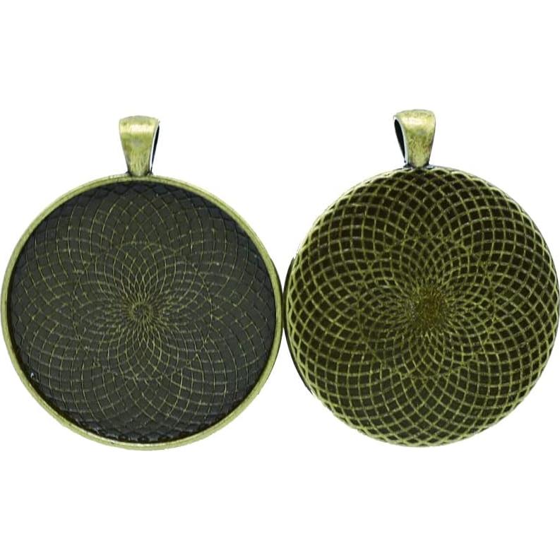 10 Piezas Base de Pendientes Redonda Bronce Antiguo SHUNAE