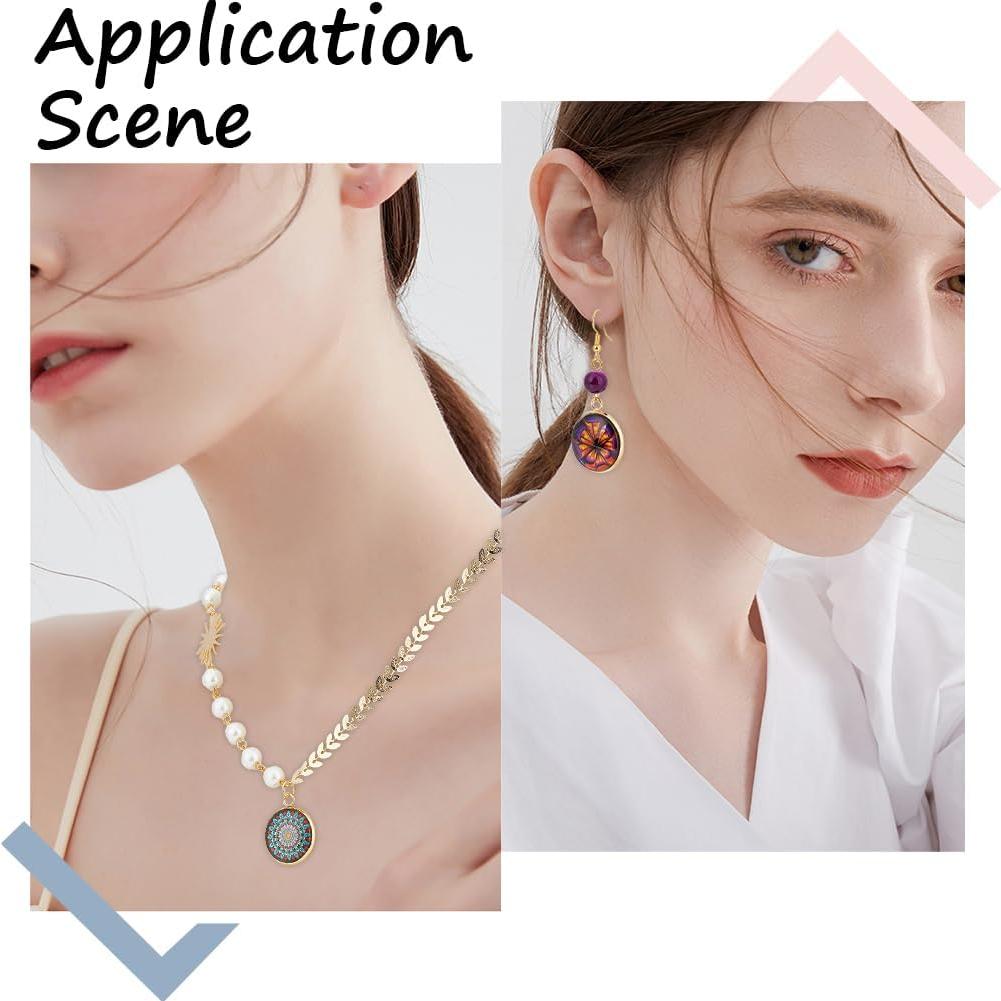 Beebeecraft 40Pcs Cabochón 20mm Acero Inoxidable Baño Oro 24K