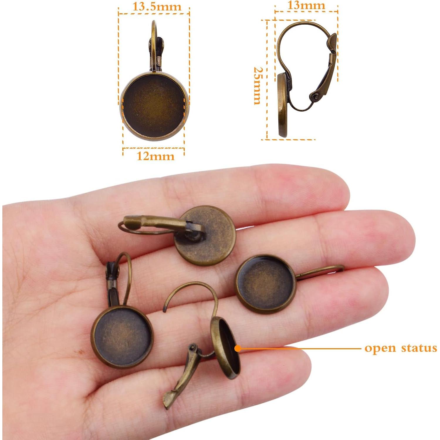 20 Ganchos de Pendientes de Palanca Aylifu Bronce Antiguo 12mm