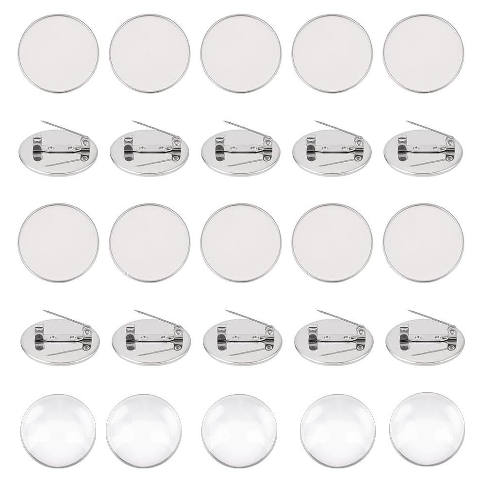 Kit de Fabricación de Broches UNICRAFTALE 20 Pcs 25mm Acero Inoxidable