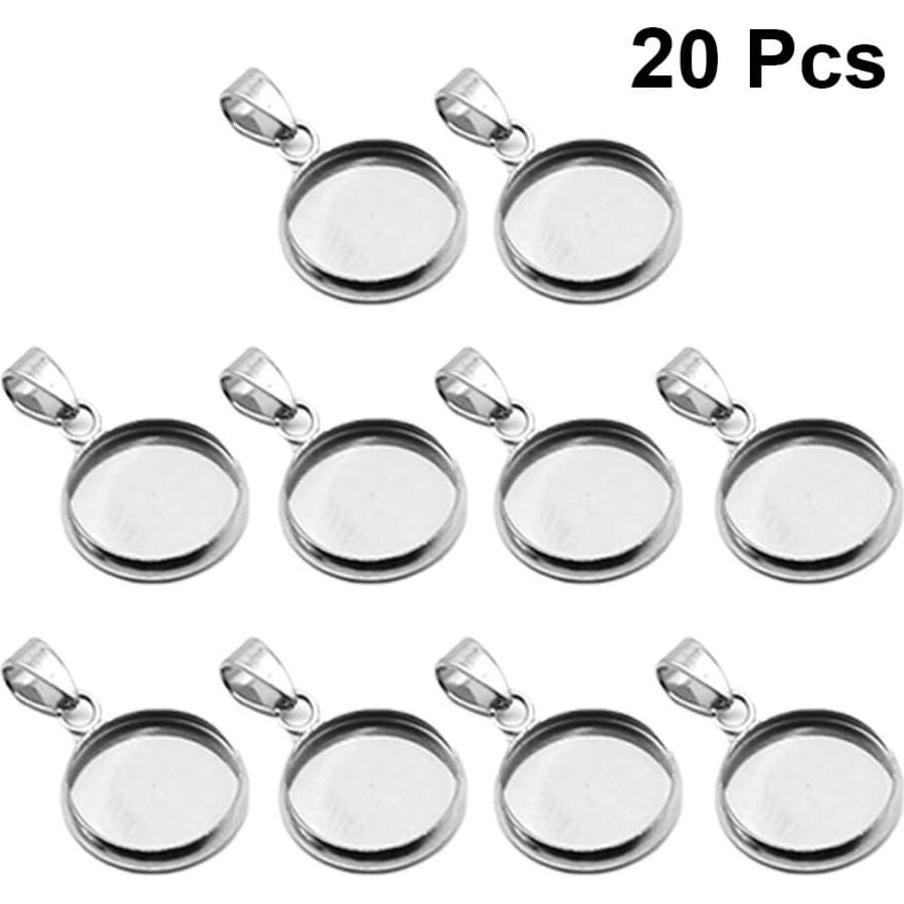 EXCEART 40 Bandejas Colgantes Acero Inoxidable 30mm Joyería