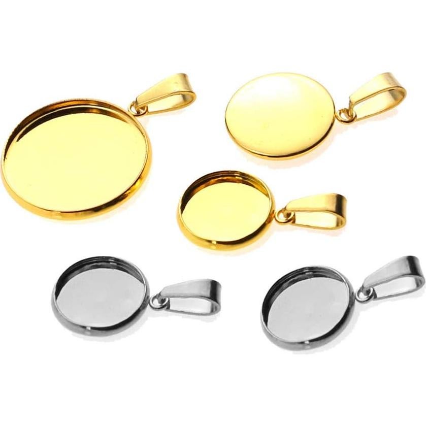 EXCEART 40 Bandejas Colgantes Acero Inoxidable 30mm Joyería