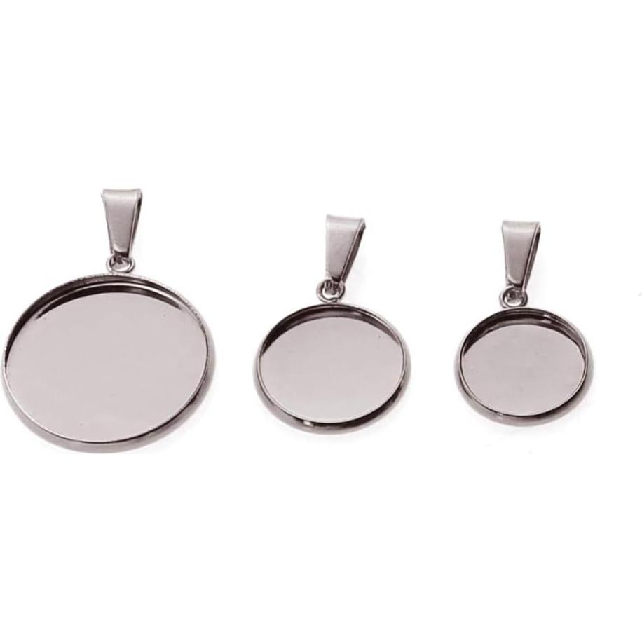 EXCEART 40 Bandejas Colgantes Acero Inoxidable 30mm Joyería