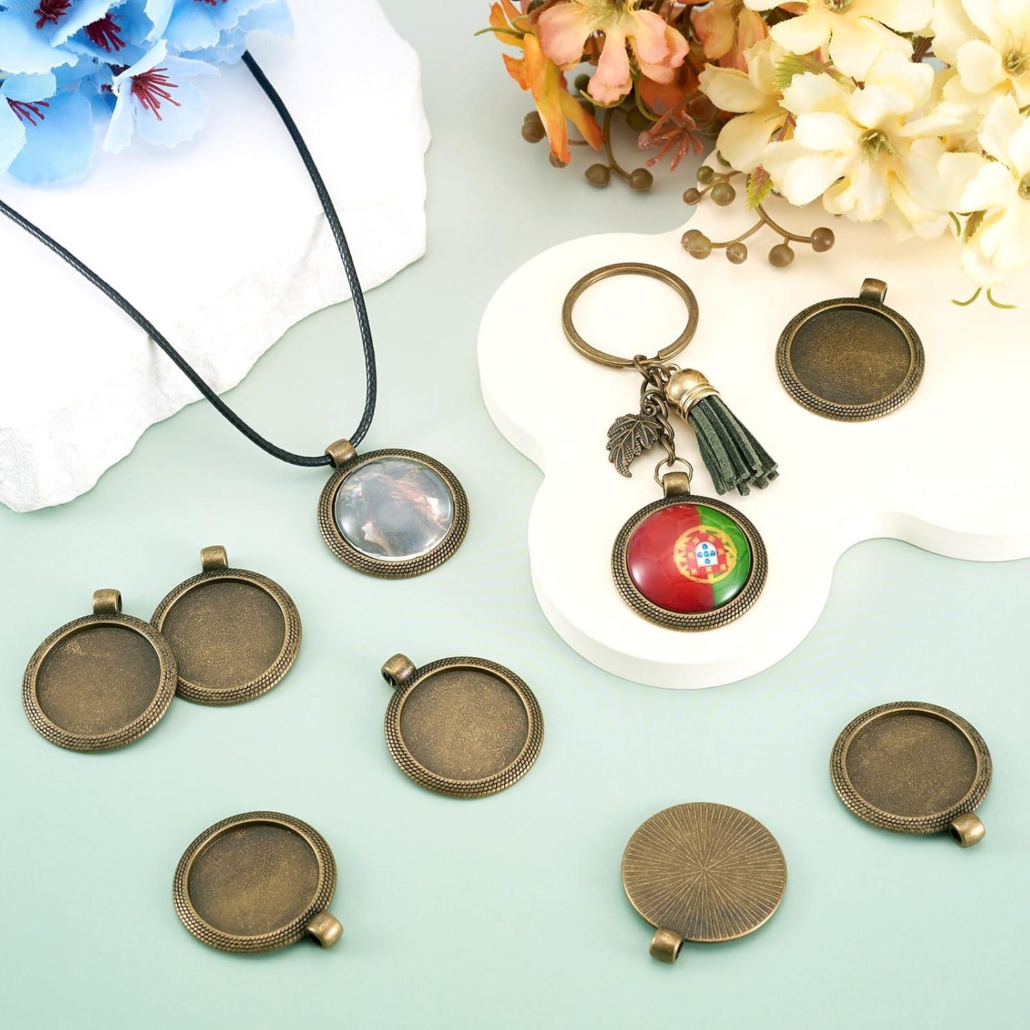 10 Piezas Configuraciones Bezel Pandahall 25mm Bronce Antiguo