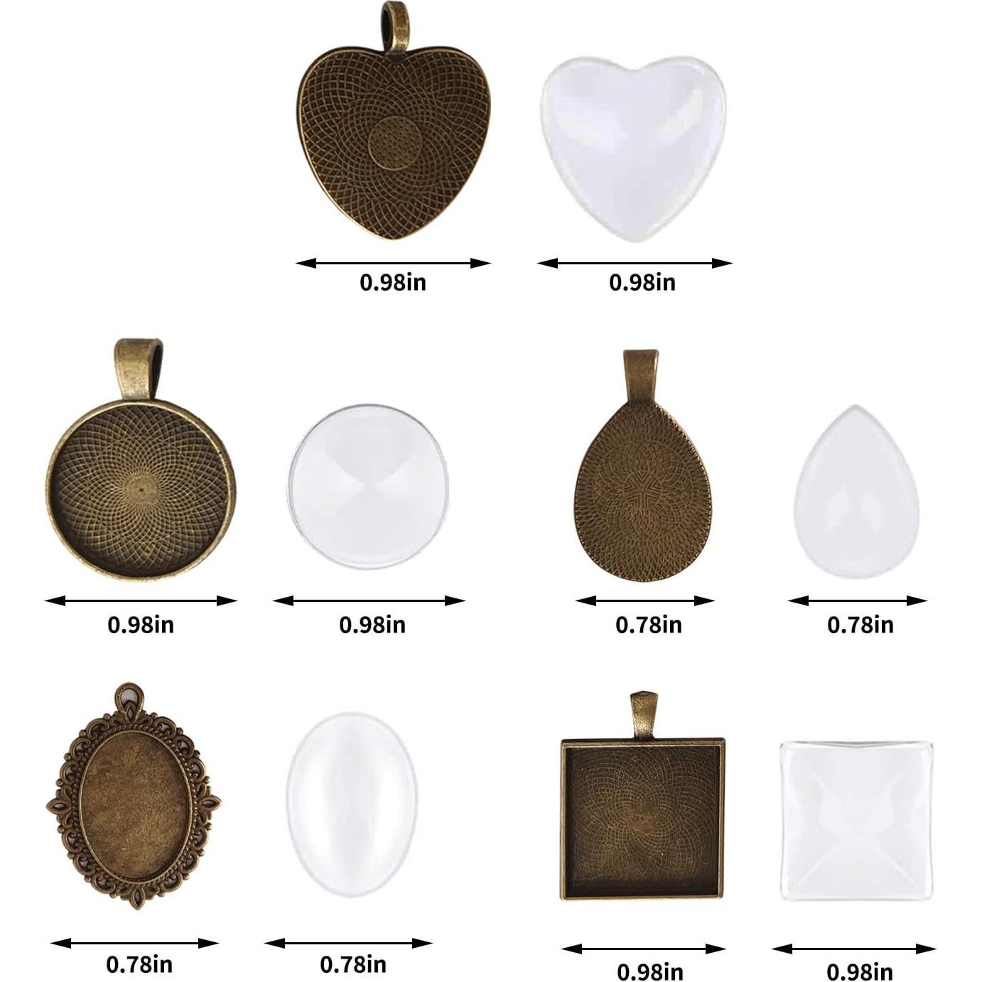 Kit de 20 Bandejas para Colgantes DIY YKEBVPW - 5 Formas