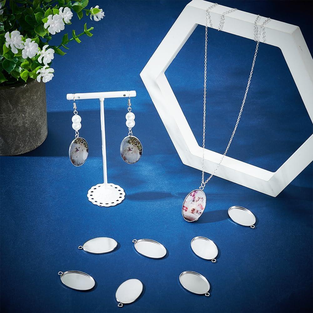 Bandejas de Bezel Ovaladas UNICRAFTALE 10pcs 20x30mm Acero Inoxidable