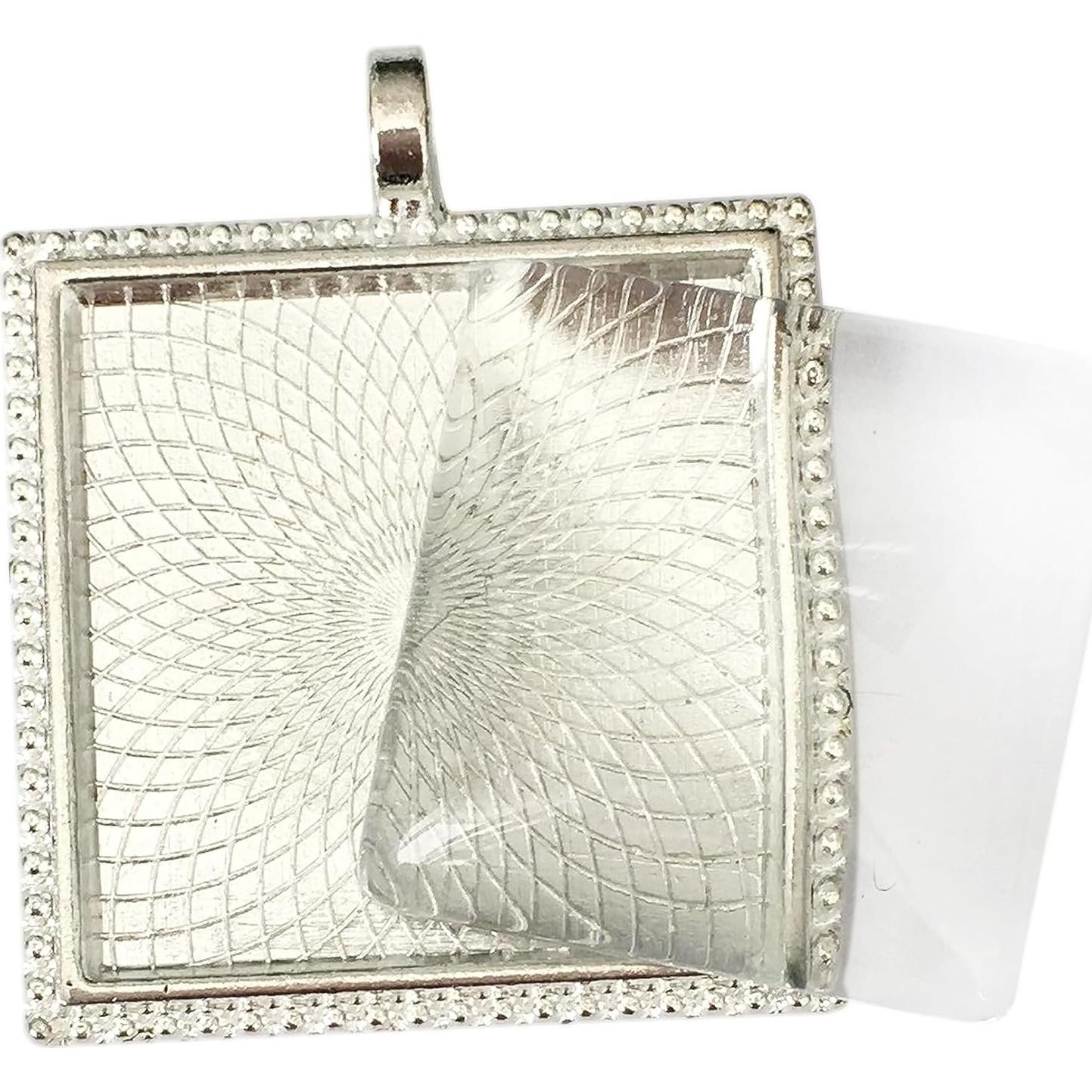 20 Bandejas de Colgante Bezel Cuadradas Gnognauq