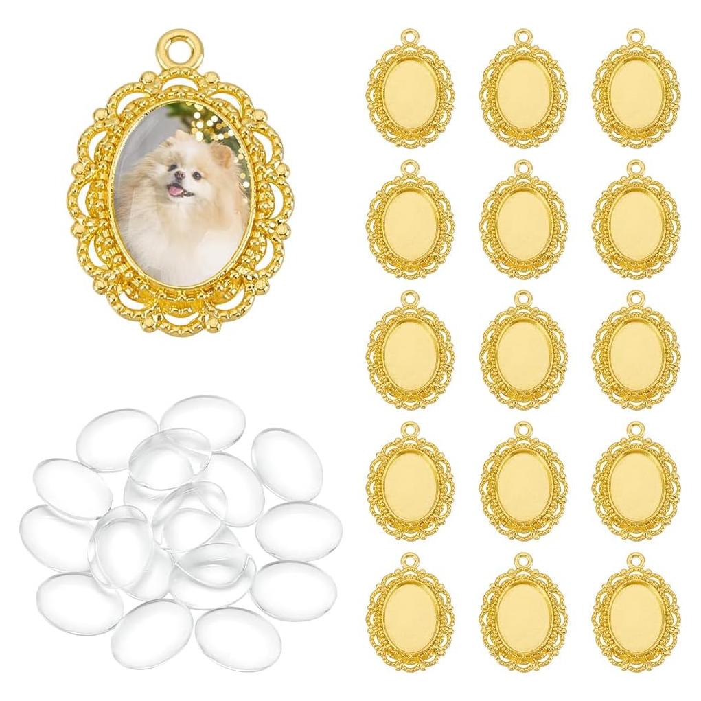 Bandejas de Colgante Ovaladas UNICRAFTALE 18x13mm 20 Piezas